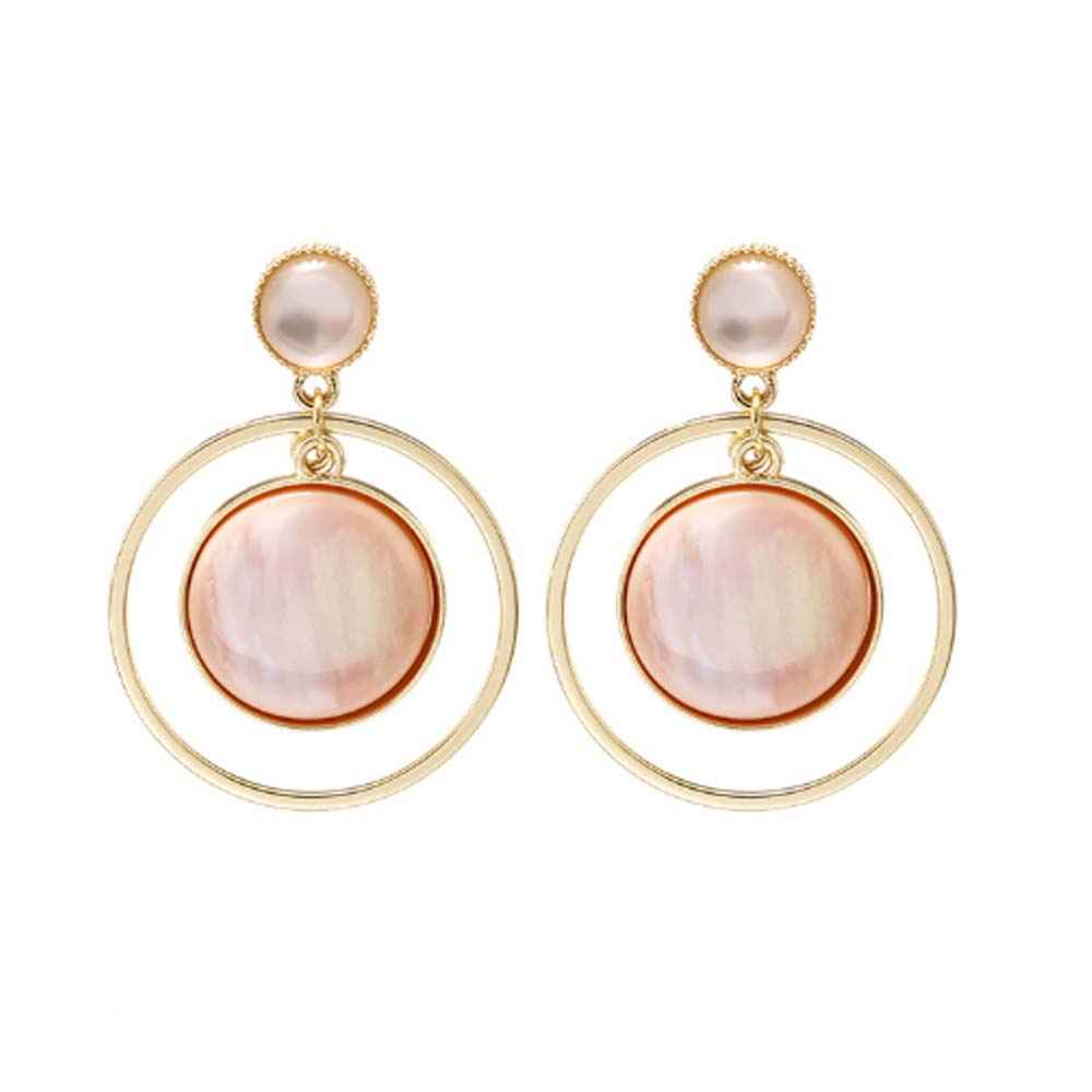 Buy Ferosh Divina Golden Pink Concentric Circular Earrings - Purplle