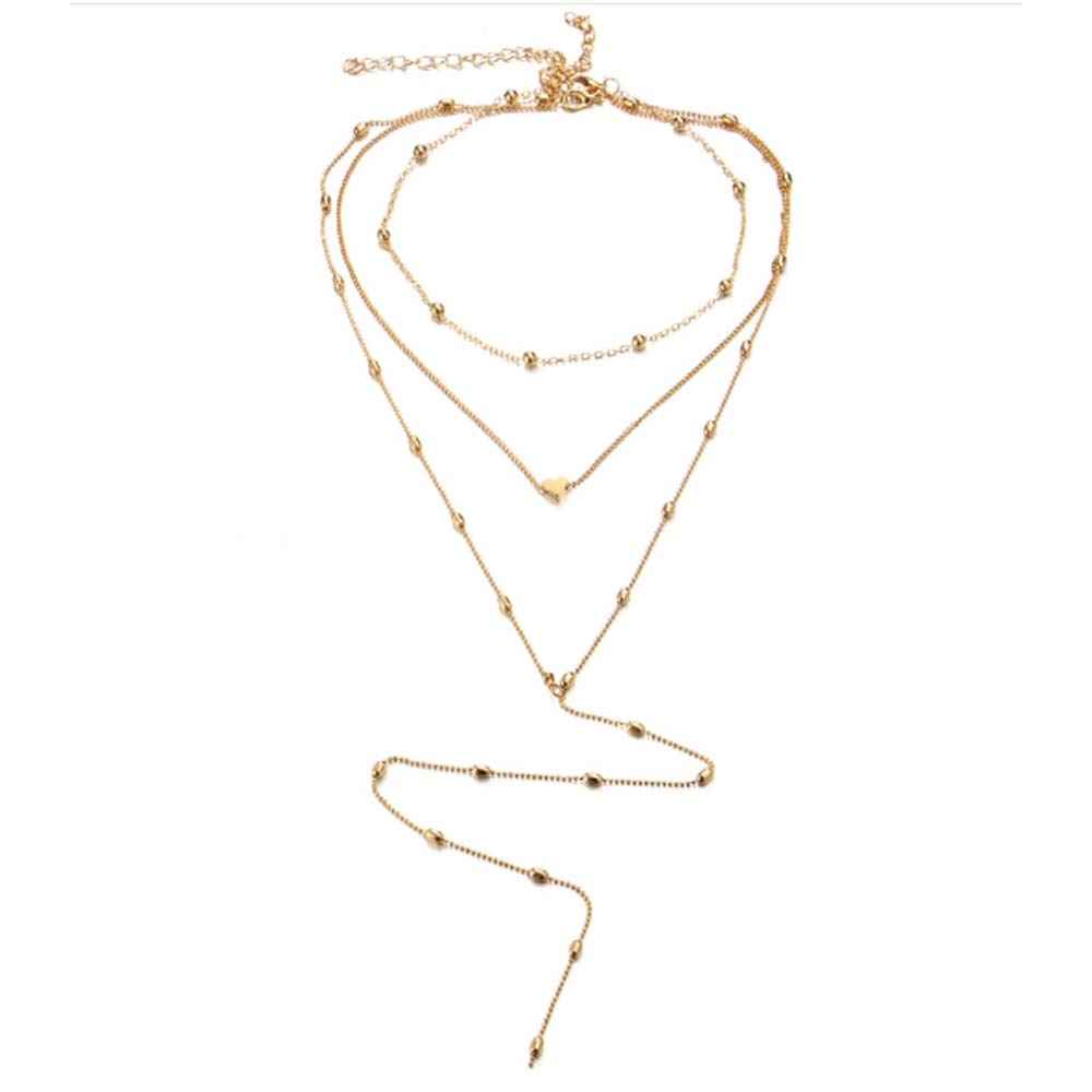 Buy Ferosh Chevalier Golden Trinkets Layered Heart Neckpiece - Purplle