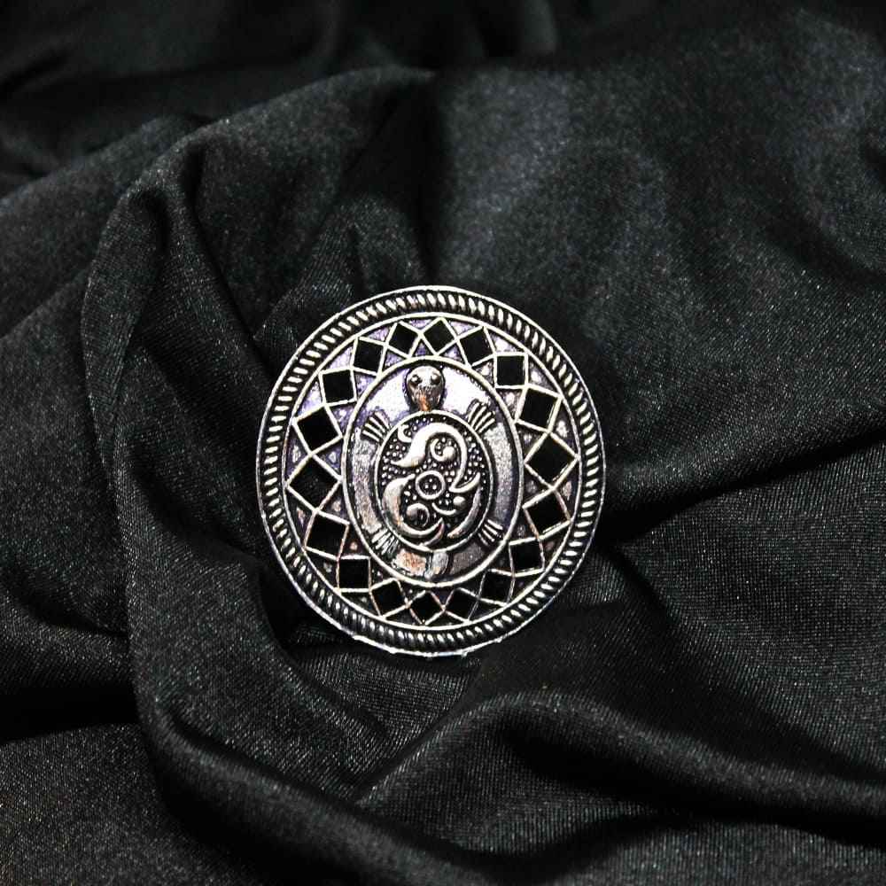 Buy Ferosh Nivitha Silver Oxidized Turtle Statement Ring - Purplle
