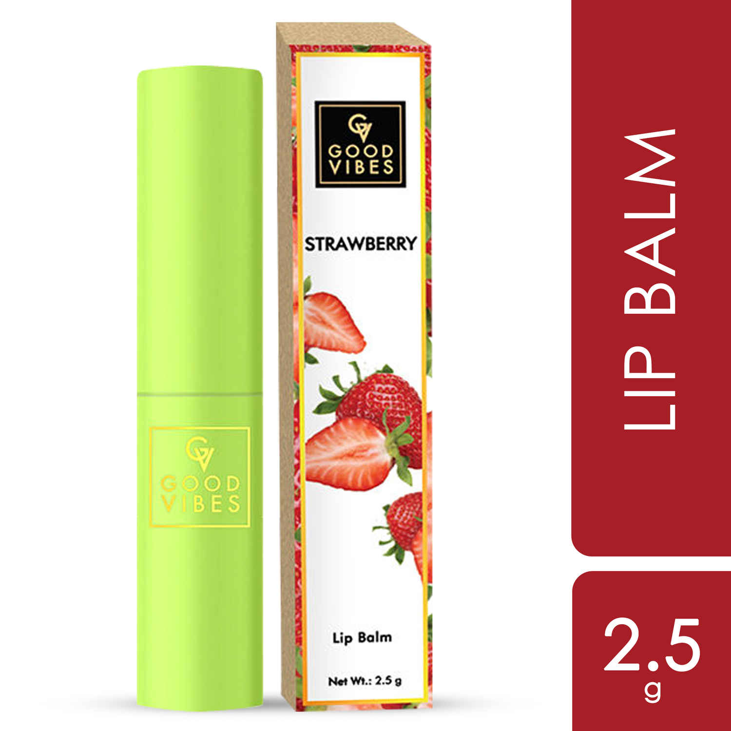 Buy Good Vibes Strawberry Lip Balm | Hydrating, Moisturizing | No Animal Testing (2.5 g) - Purplle