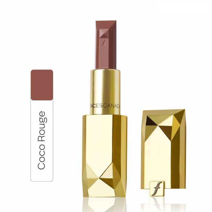 Buy Faces Canada Belle De Luxe Lipstick | Luxurious Color | Flawless Plush Lips | Enriched with Rose extracts | High Precision Jewel Cut Design | Shade - Coco Rouge 3.8g - Purplle