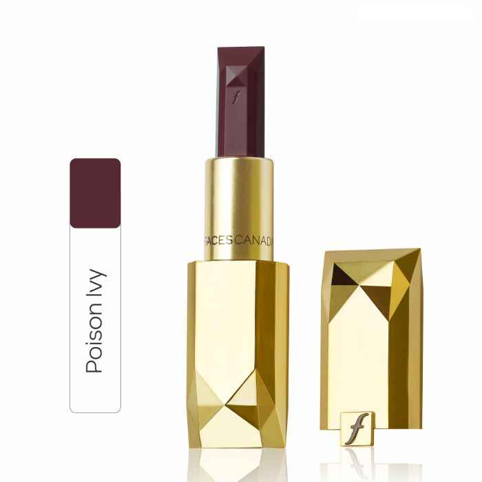 Buy Faces Canada Belle De Luxe Lipstick | Luxurious Color | Flawless Plush Lips | Enriched with Rose extracts | High Precision Jewel Cut Design | Shade - Poison Ivy 3.8g - Purplle