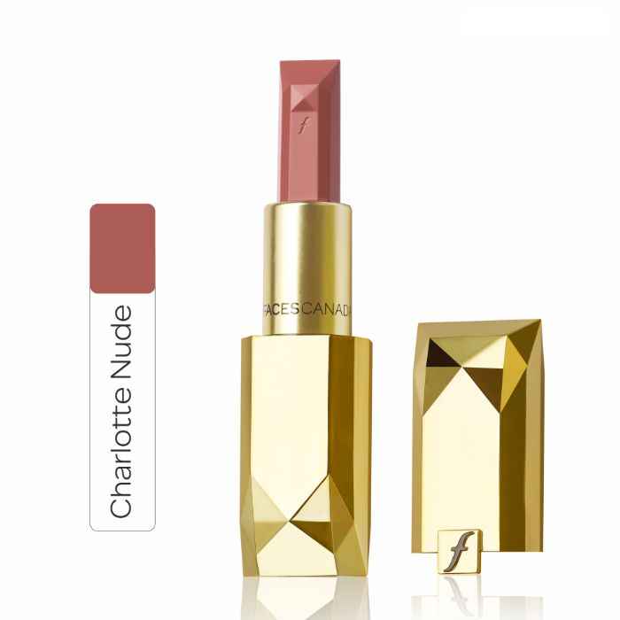 Buy Faces Canada Belle De Luxe Lipstick | Luxurious Color | Flawless Plush Lips | Enriched with Rose extracts | High Precision Jewel Cut Design | Shade - Charlotte Nude 3.8g - Purplle