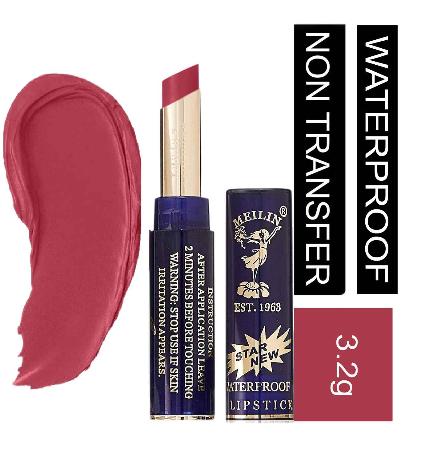 Buy Meilin Non Transfer Waterproof Matte Lipstick, 821 Pure Red - Purplle