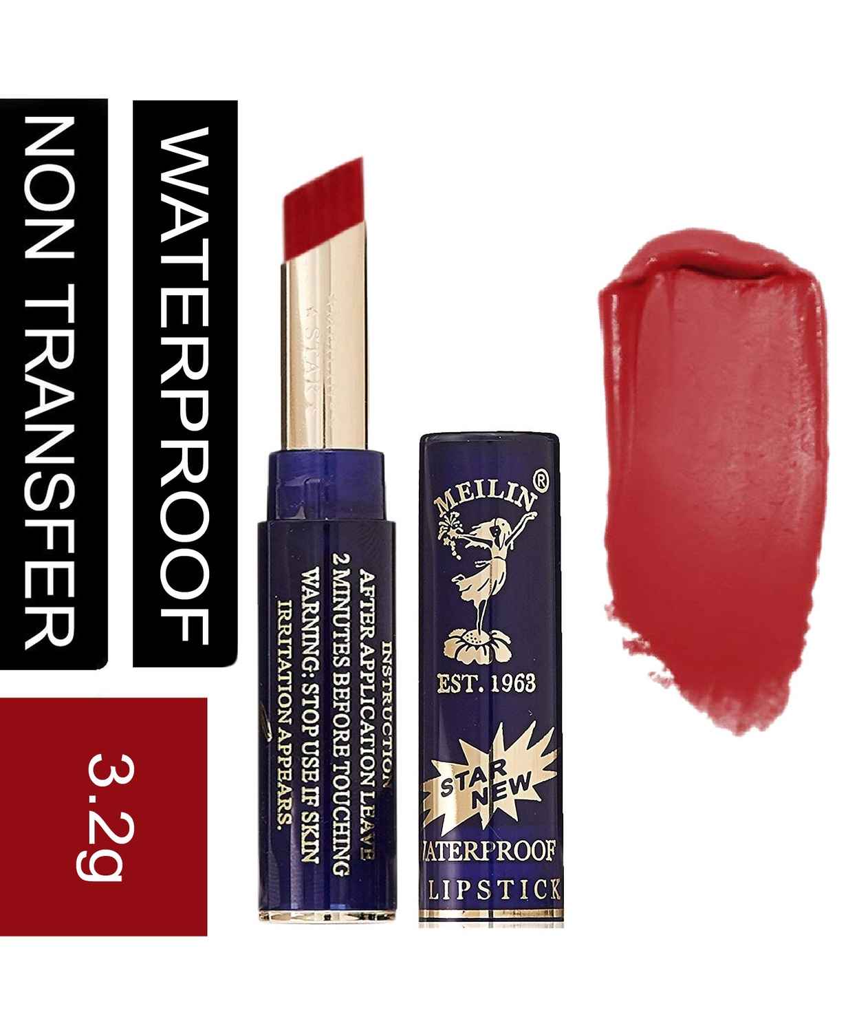 Buy Meilin Non Transfer Waterproof Matte Lipstick, 816 Deep Red - Purplle