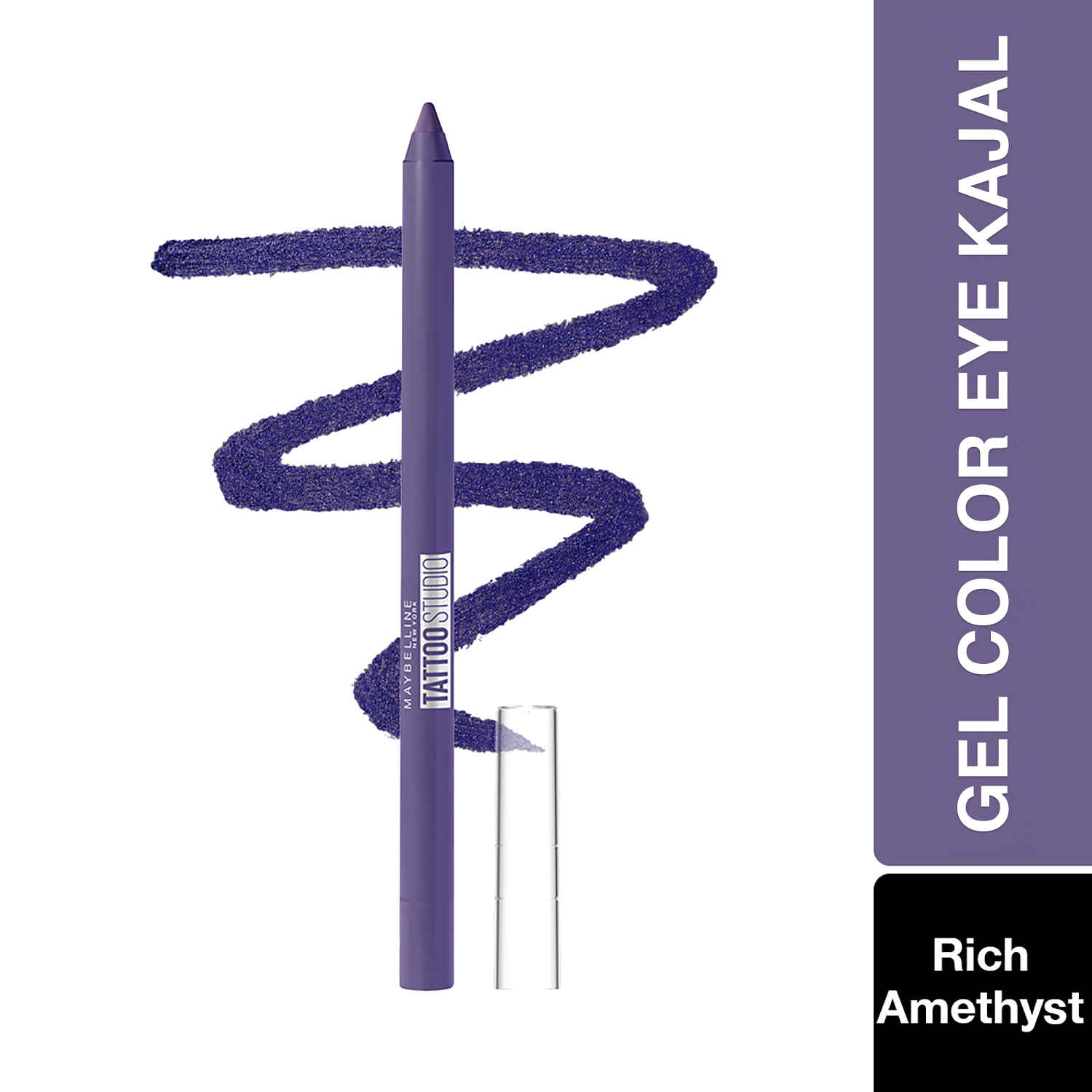 Buy SHORT: Maybelline New York Tattoo gmel Colored Kajal, Matte Finish, Rich Amethyst, 1.2 gm - Purplle