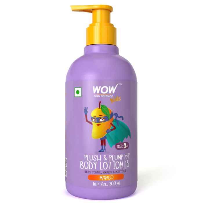 Buy WOW Skin Science Kids Plush & Plump Body Lotion With SPF 15 - Mango (300 ml) - Purplle