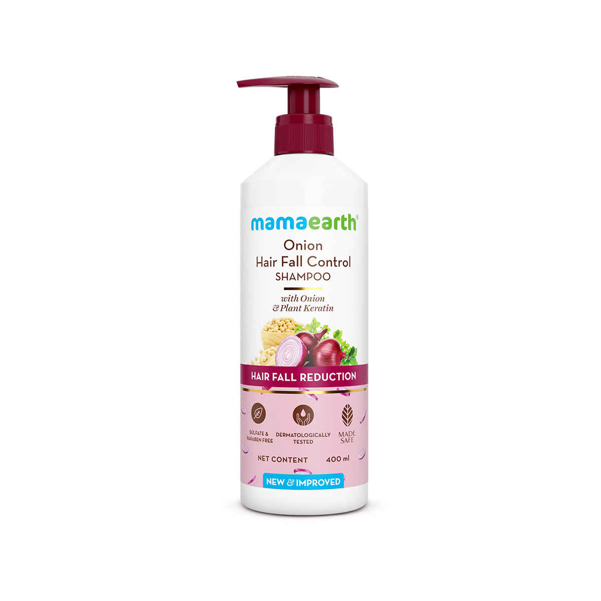 Buy Mamaearth Onion Shampoo for Hair Growth & Hair Fall Control with Onion Oil & Plant Keratin (400 ml) - Purplle