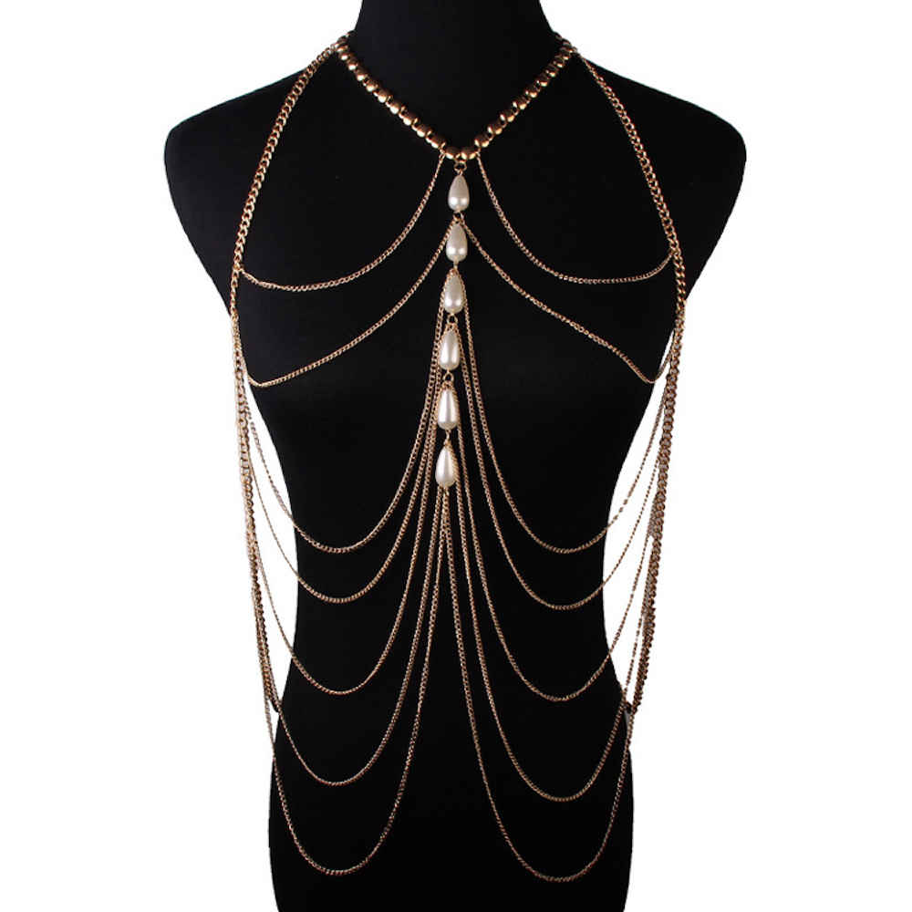 Buy Femnmas Pearl Multi Body Chain - Purplle