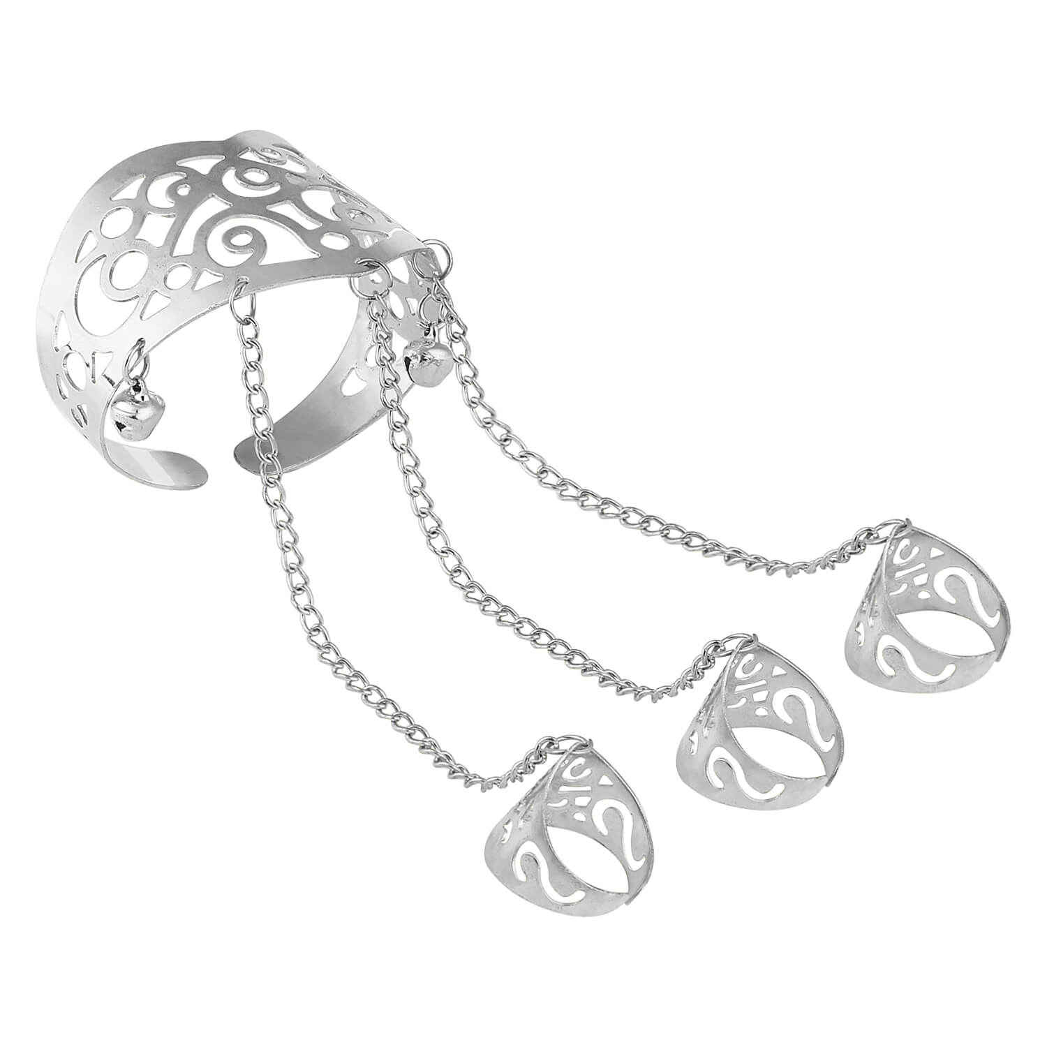 Buy Femnmas Silver Hollow Lace Victorian Bracelet With Ring - Purplle