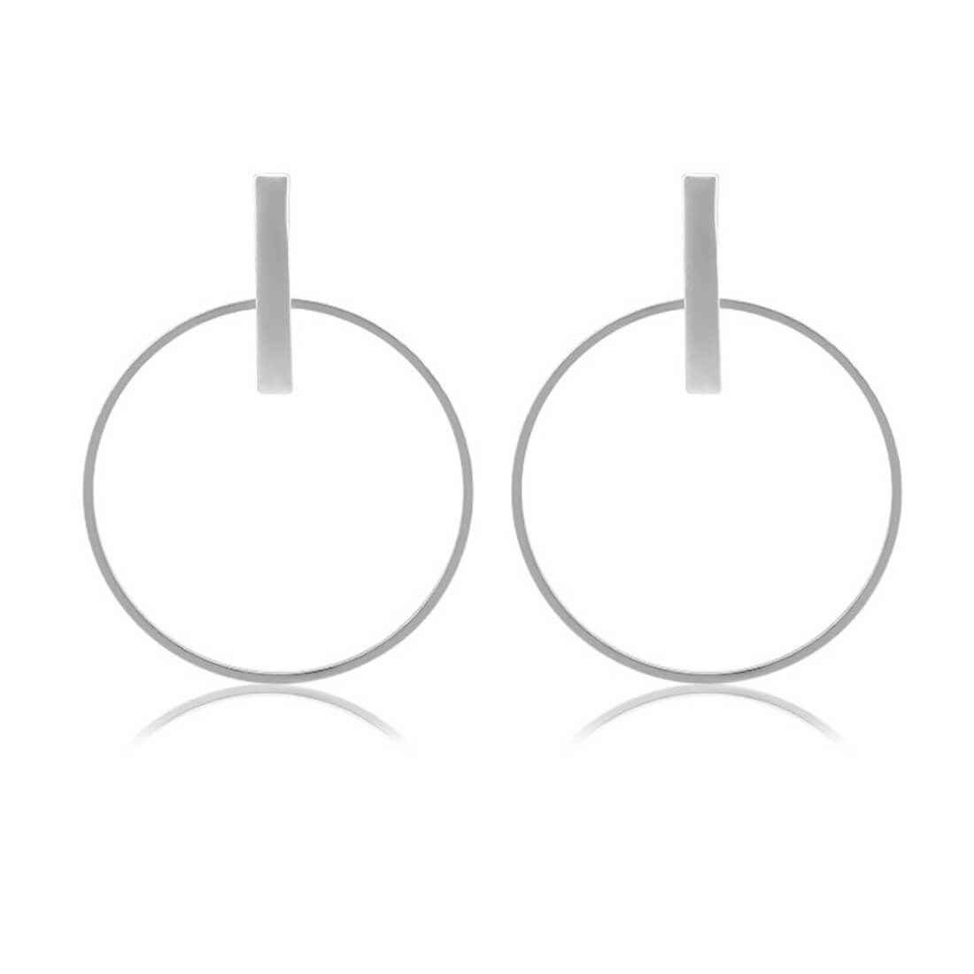 Buy Femnmas Silver Loop Designer Fashion Earring - Purplle