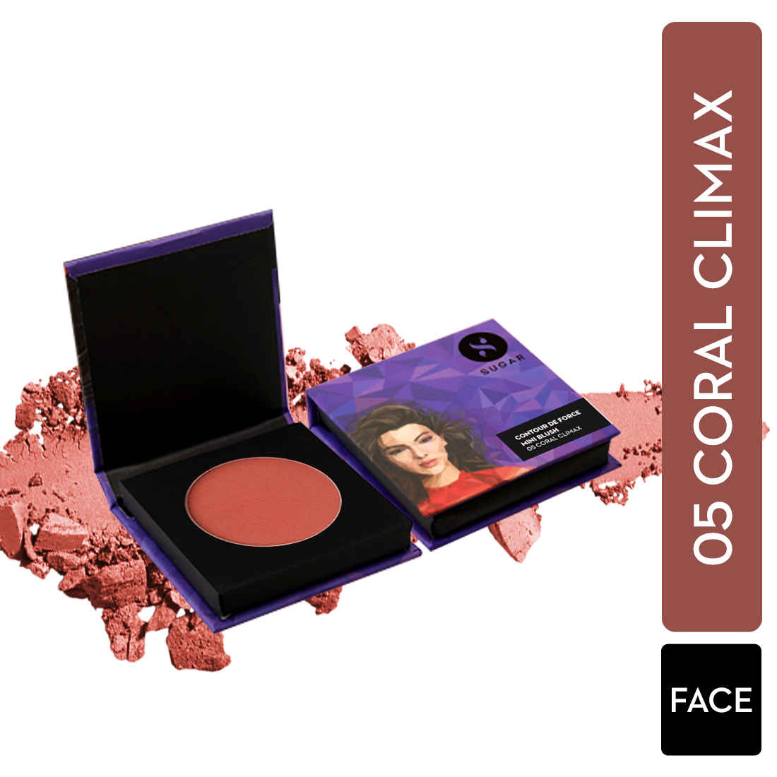 Buy SUGAR Cosmetics - Contour De Force - Mini Blush - 05 Coral Climax (Bright Coral Blush) - Long Lasting, Lightweight Makeup Blusher for Face - Purplle