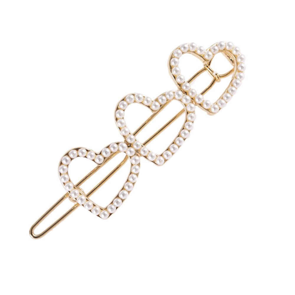 Buy Ferosh Bernice Pearl Heart Golden Hair Pin - Purplle
