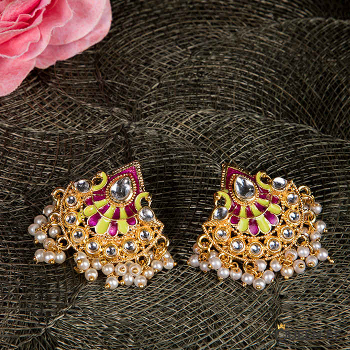 Buy Queen Be Heavenly Tops, Green & Purple Enamel - Purplle