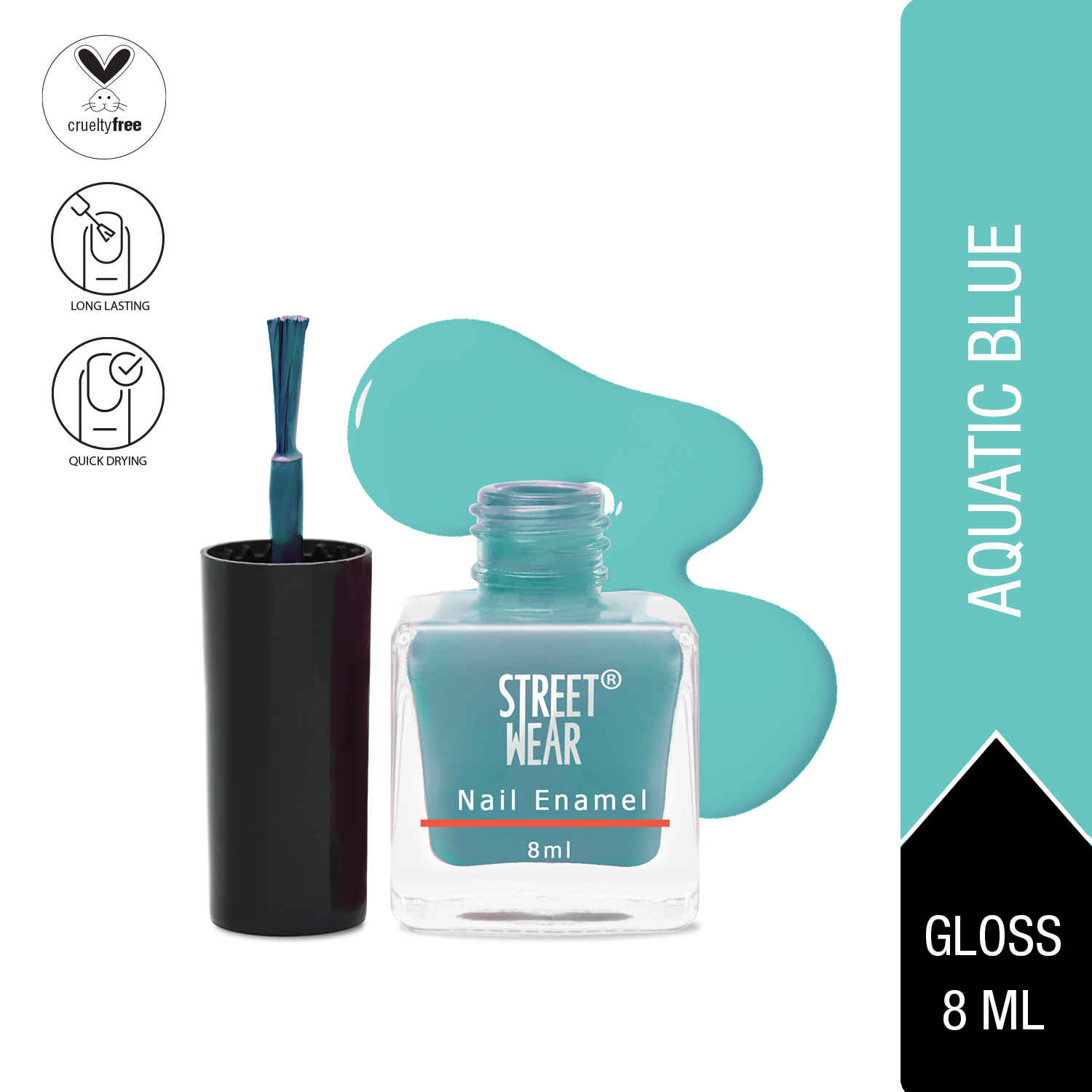 Buy STREET WEAR® Nail Enamel (Revamp) Aquatic Blue (8 ml) - Purplle