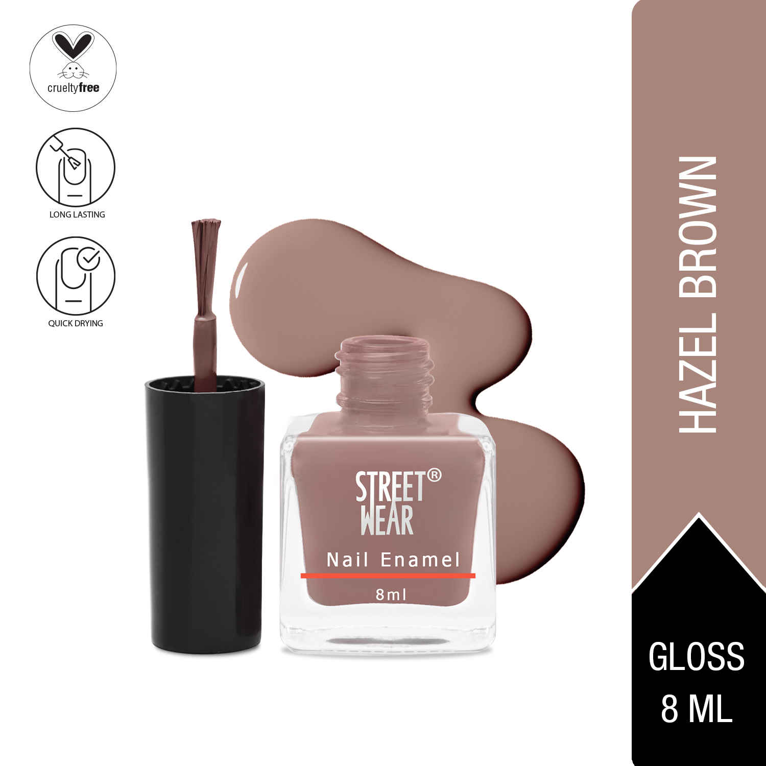 Buy Street Wear Nail Enamel (Revamp) Hazel Brown (8 ml) - Purplle