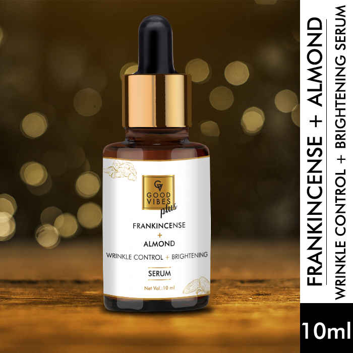 Buy Good Vibes Plus Frankincense + Almond Wrinkle Control + Brightening Serum (10 ml) - Purplle
