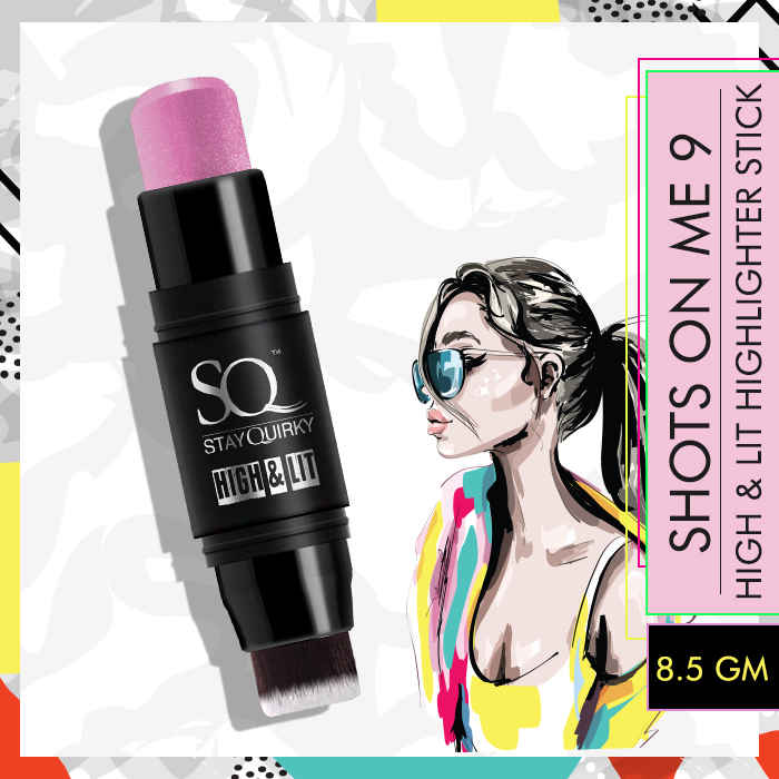 Buy Stay Quirky High & Lit Highlighter stick|Shimmer| Long Lasting| Lightweight| Blendable| Intense Pigment- Shots on me 9 - Purplle