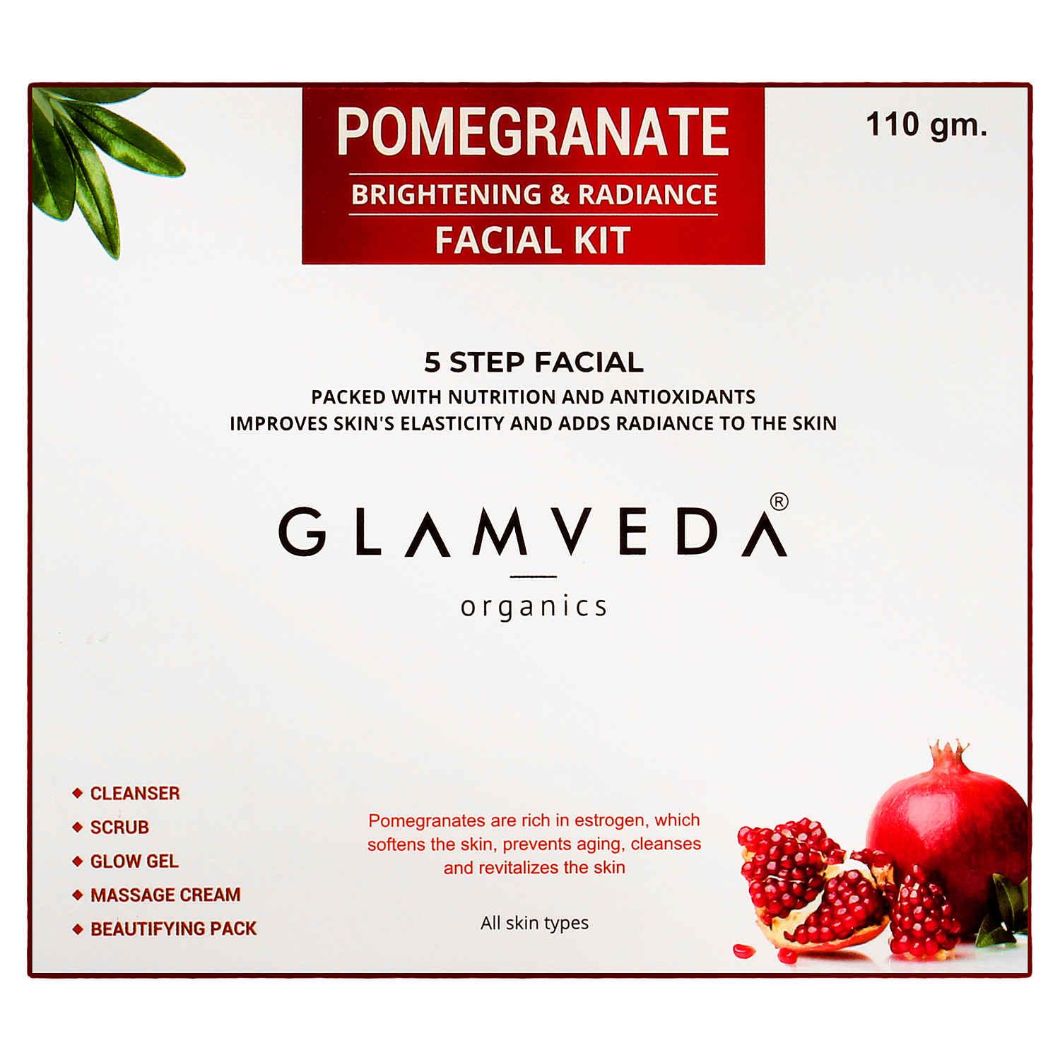 Buy Glamveda Pomegranate Radiance Facial Kit (110 g) - Purplle