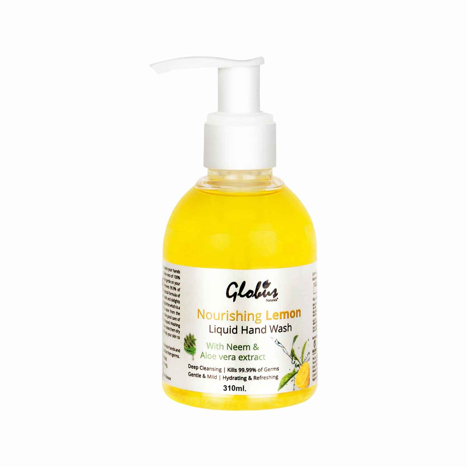 Buy Globus Naturals Nourishing Lemon Liquid Hand wash With Neem & Aloe vera ( 150 ml) - Purplle