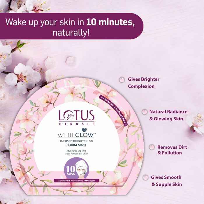 Buy Lotus Herbals Whiteglow Infused Brightening Serum Mask - Purplle