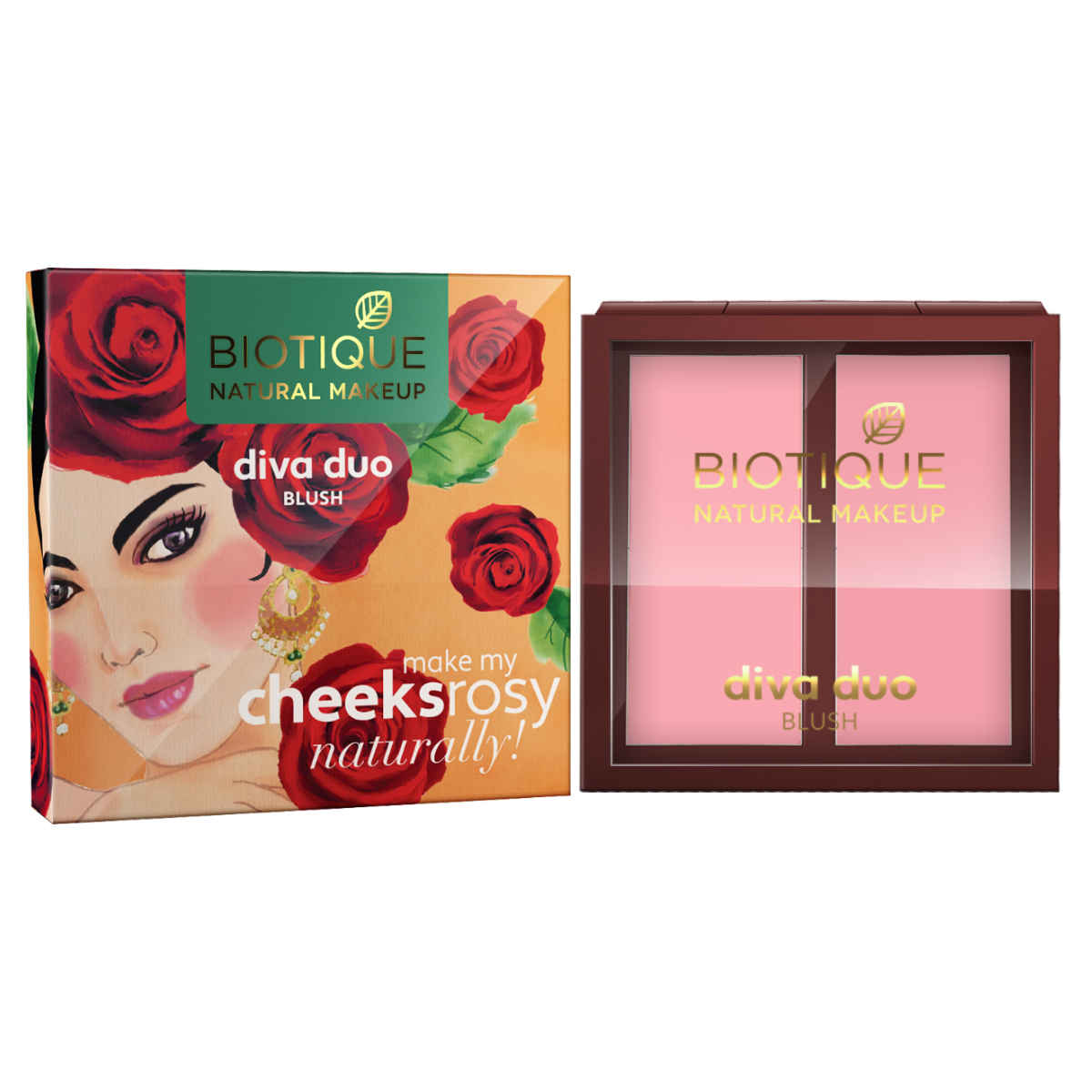 Buy Biotique Natural Makeup Diva Duo Blush (Rose-N-Radiance)(9 gm) - Purplle