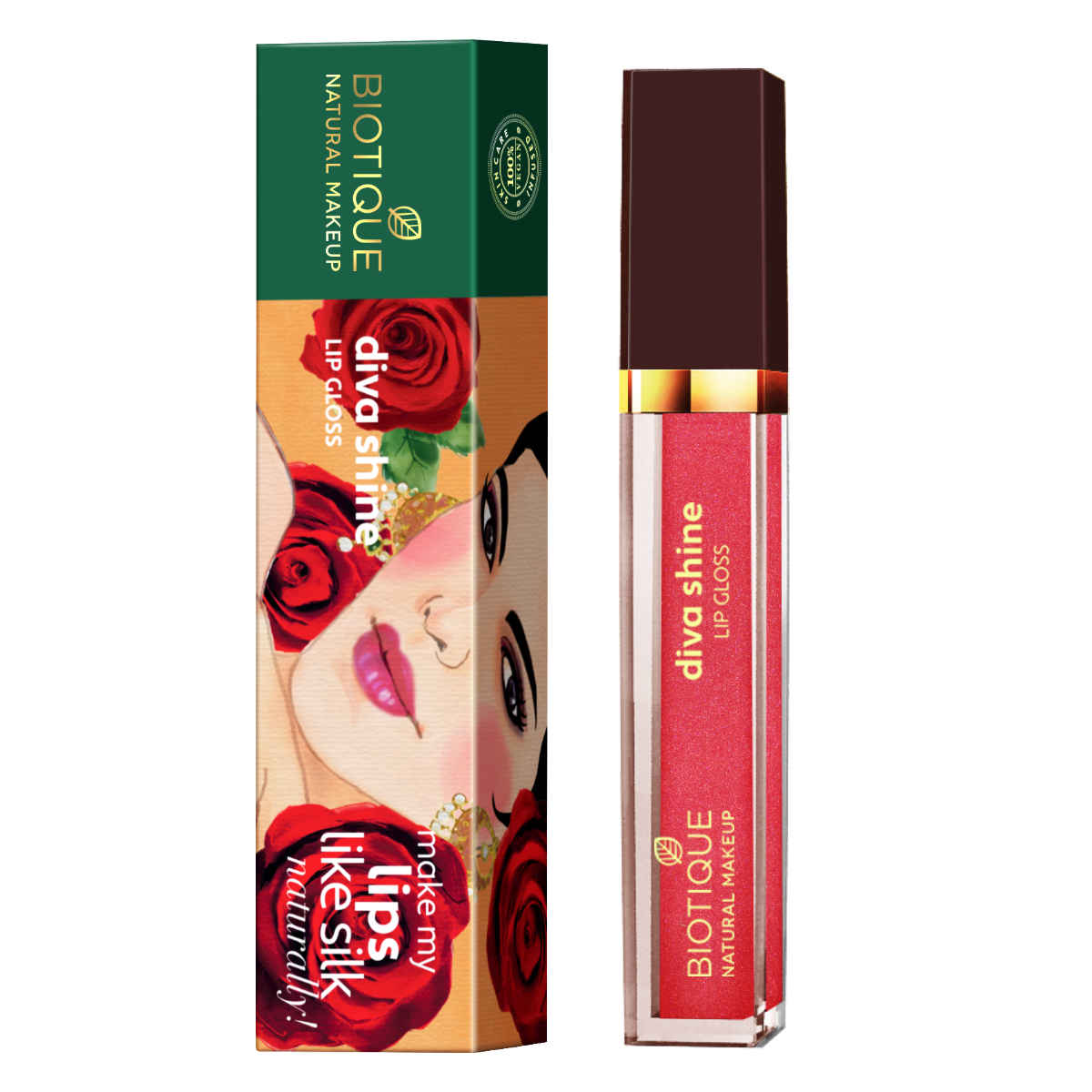 Buy Biotique Natural Makeup Diva Shine Lip Gloss (Dew Me Up)(3 ml) - Purplle
