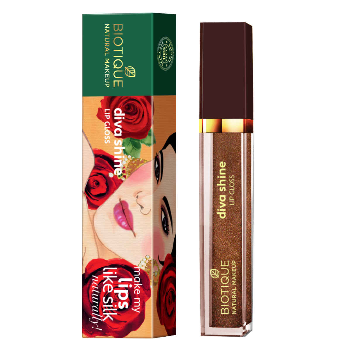 Buy Biotique Natural Makeup Diva Shine Lip Gloss (Wild Smoke)(3 ml) - Purplle