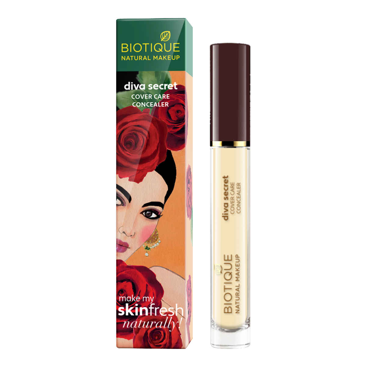 Buy Biotique Natural Makeup Diva Secret Cover Care Concealer (Iced Ivory)(3.5 ml) - Purplle
