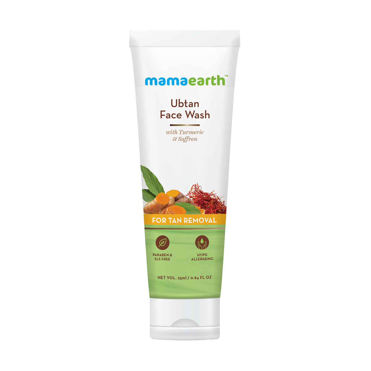 Buy Mamaearth Ubtan Natural Face Wash for Turmeric & Saffron for Tan removal and Skin brightning (25 ml) - Dermatogically tested SAMPLE - Purplle