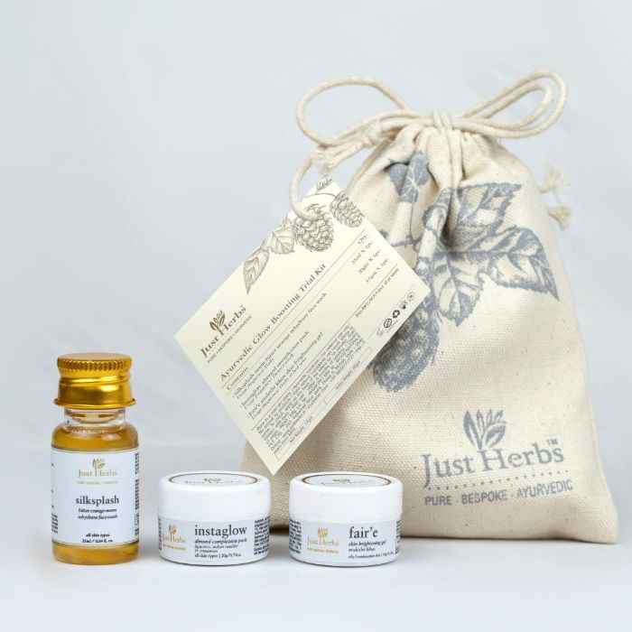 Buy Just Herbs Ayurvedic Glow Boosting Trial Kit Pack of 3 - Purplle