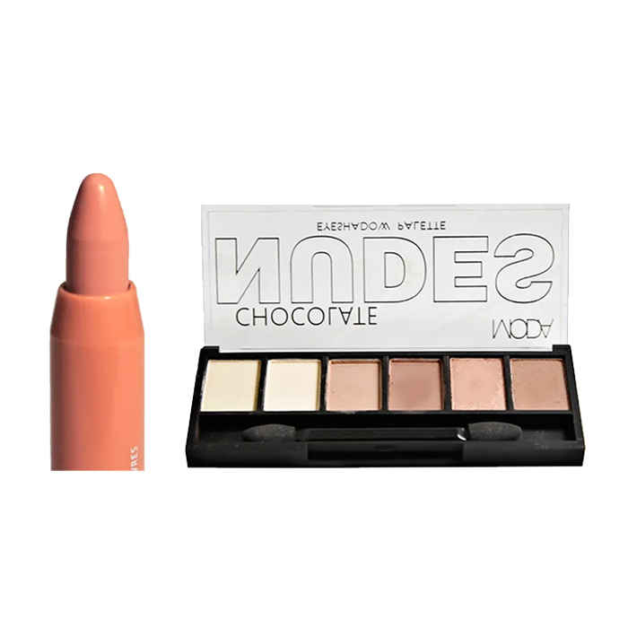 Buy Moda Cosmetics Lipstick Jumbo Lip Color Nude 9 + Moda Cosmetics Chocolate Nudes Eyeshadow Palette - Purplle