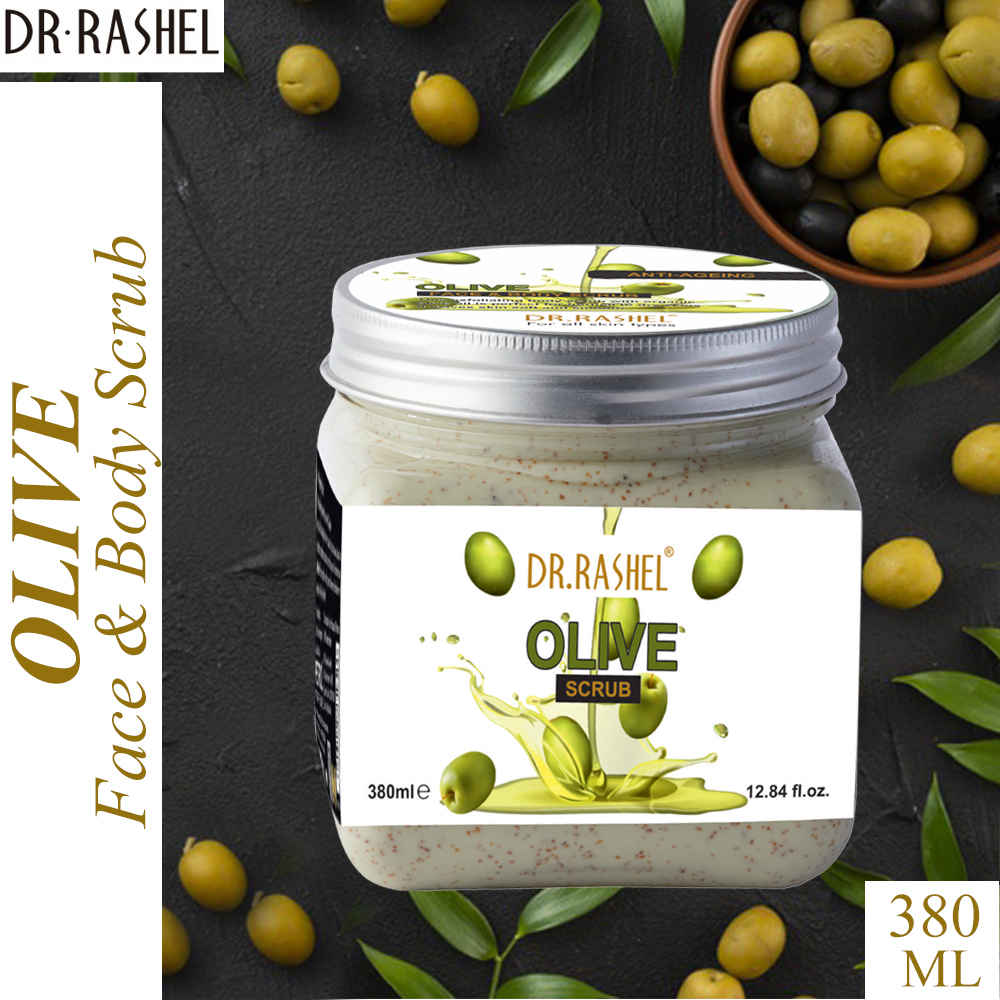Buy Dr.Rashel Anti-Ageing Olive Face and Body Scrub For All Skin Types (380 ml) - Purplle