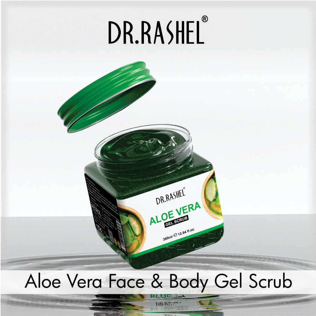 Buy Dr.Rashel Moisturizing Aloe Vera Face and Body Gel Scrub For All Skin Types (380 ml) - Purplle