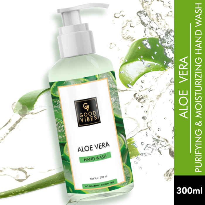 Buy Good Vibes Purifying & Moisturizing Hand Wash - Aloe Vera (300 ml) - Purplle