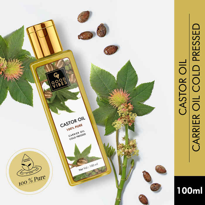 Buy Good Vibes Castor 100% Pure Cold Pressed Oil For Hair & Skin | Moisturizing, Hair Growth | No Parabens, No Sulphates, No Mineral Oil (100 ml) - Purplle