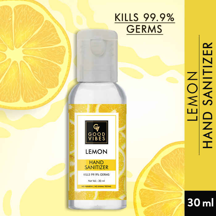 Buy Good Vibes 70% Alcohol Hand Sanitizer - Lemon (30 ml) - Purplle