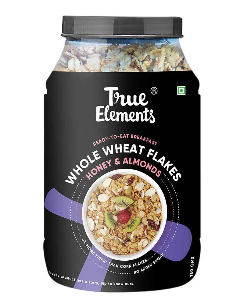 Buy True Elements Wheat Flakes With Honey And Almonds (750 gm) - Purplle