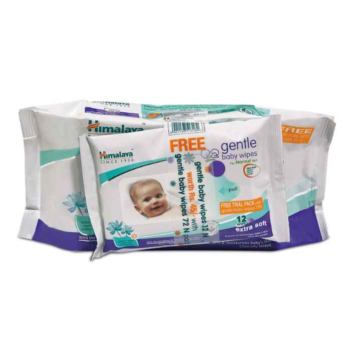 Buy Himalaya Gentle Baby Wipes 72'S With 12'S Free - Purplle