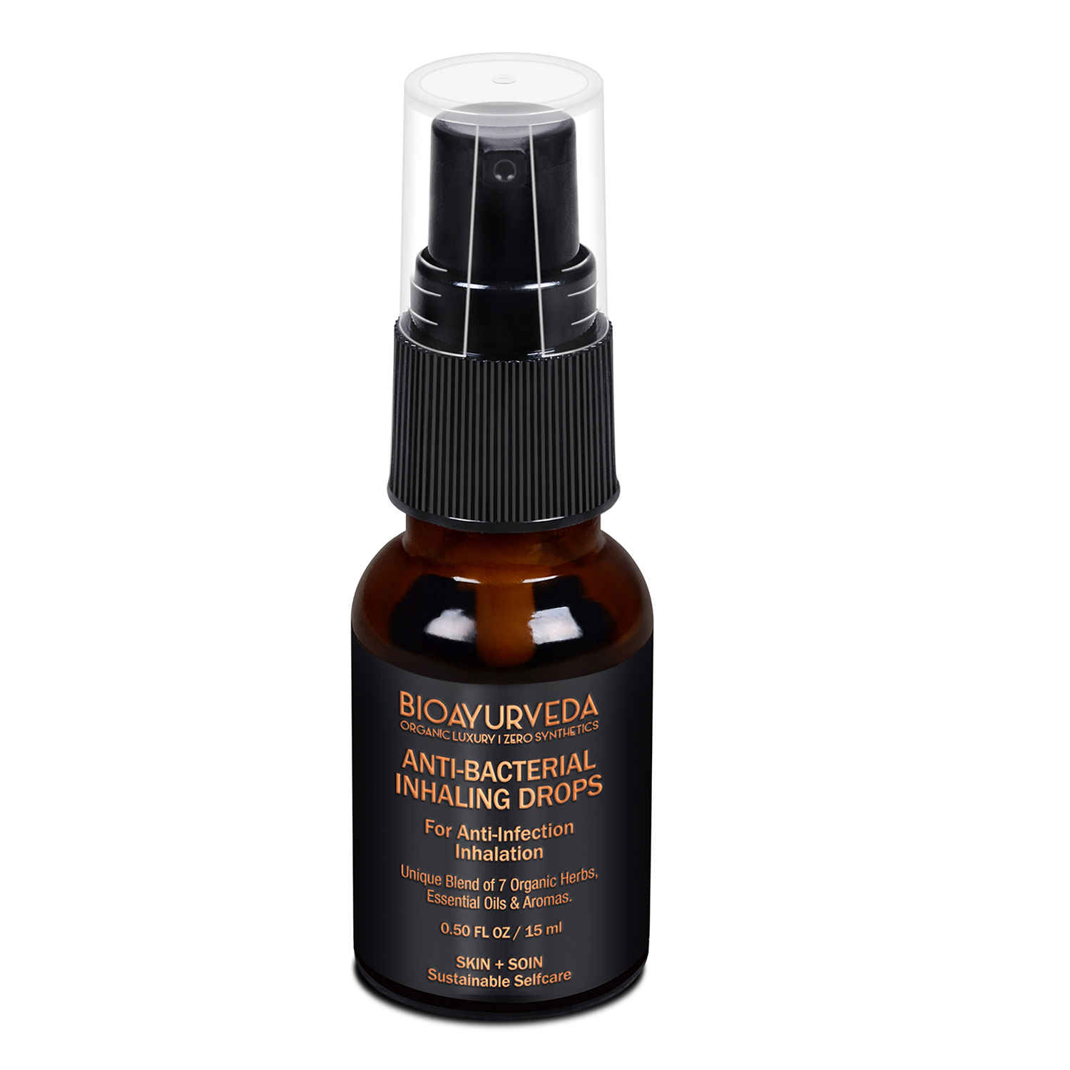 Buy BIOAYURVEDA Anti-Bacterial Inhaling Drops| Pure Organic Herbal Sniffing Liquid - Purplle