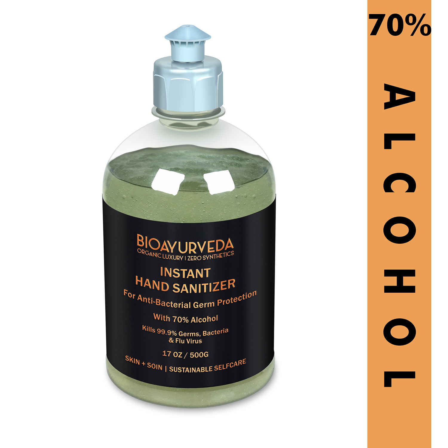 Buy BIOAYURVEDA Instant Hand Sanitizer| 70% Isopropyl Alcohol Based Rinse-free Handrub Gel |Sanitizing Hand Cleaner for 99.9% Germ Protection & Hygiene - Purplle