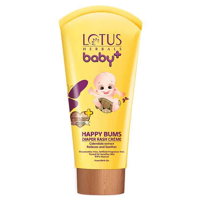 Buy Lotus Herbals Baby+ Happy Bums Diaper Rash Cream | No Artificial Fragrance | No Preservatives | 100g - Purplle