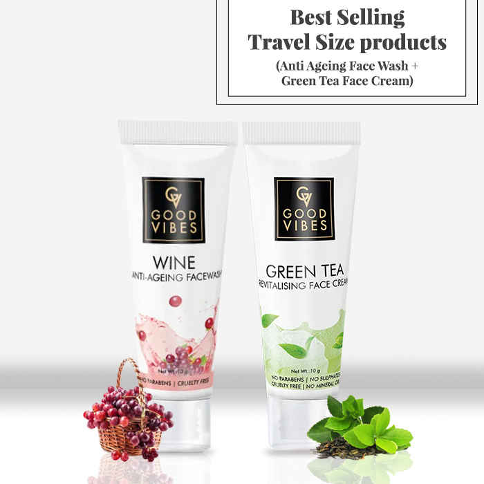 Buy Best Selling Travel Size products (Anti Ageing Face Wash + Green Tea Face Cream) - Purplle