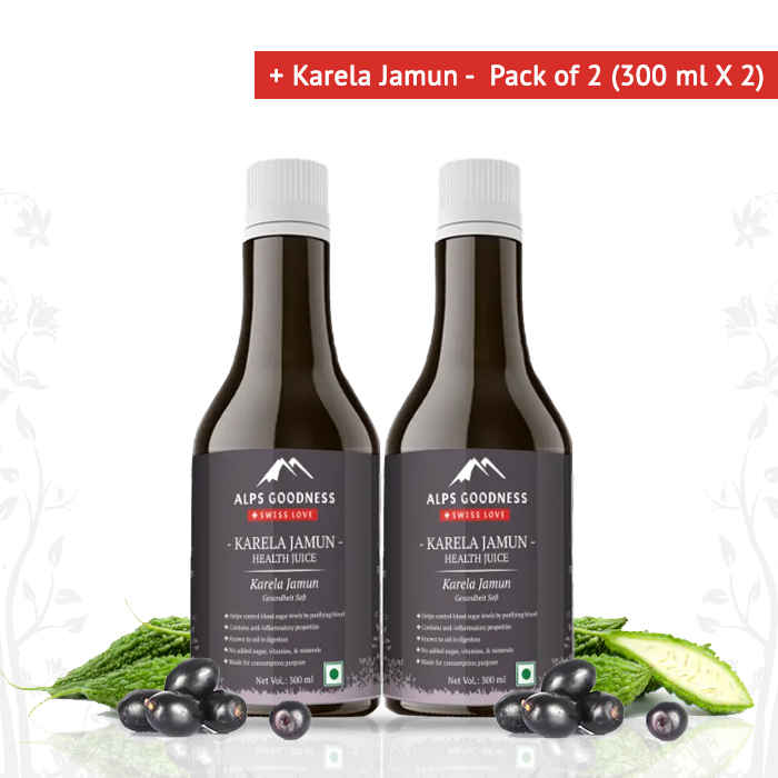 Buy Alps Goodness Health Juice - Karela Jamun - Pack of 2 (300 ml X 2) - Purplle