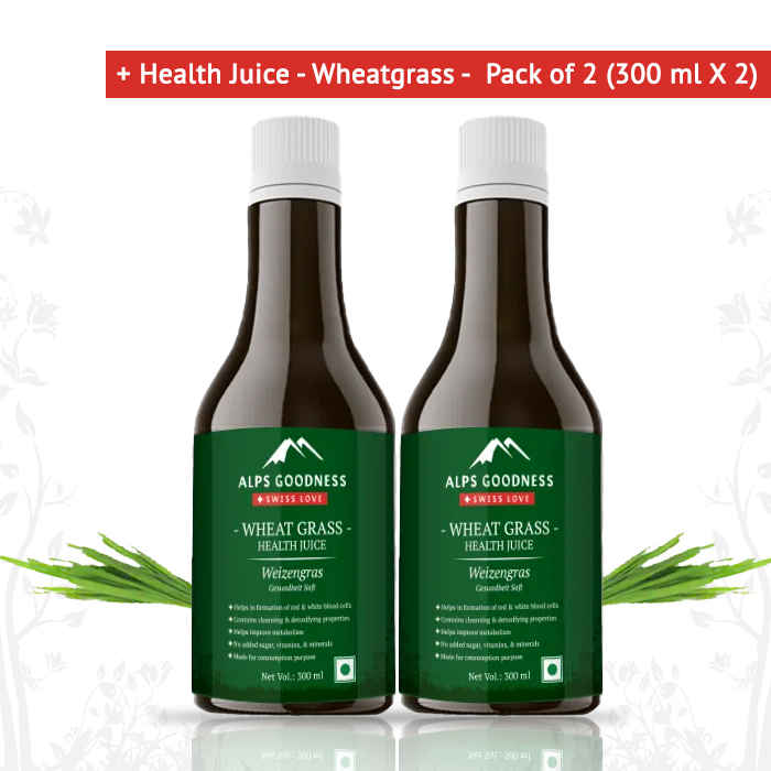 Buy Alps Goodness Health Juice - Wheatgrass - Pack of 2 (300 ml X 2) - Purplle