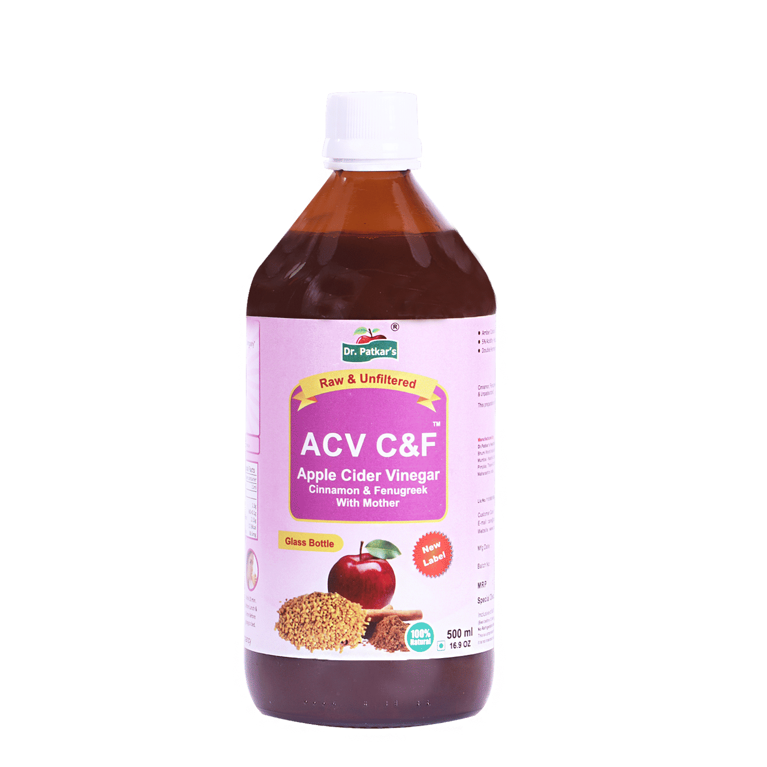 Buy Dr. Patkar's Apple Cider Vinegar with Cinnamon and Fenugreek (500 ml) - Purplle