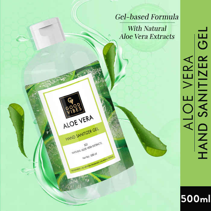Buy Good Vibes Aloe Vera Hand Sanitizer Gel with Natural Aloe Vera Extracts - 500 ml - Purplle