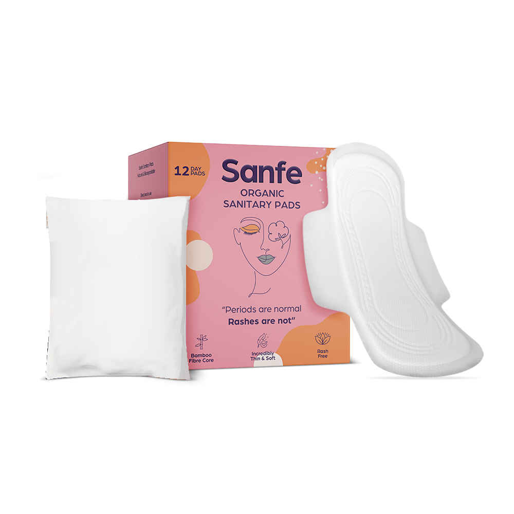 Buy Sanfe XL Bamboo Sanitary Pads, Ultra-Thin Natural Sanitary Napkins - Day Pads (12 Pads) - Purplle