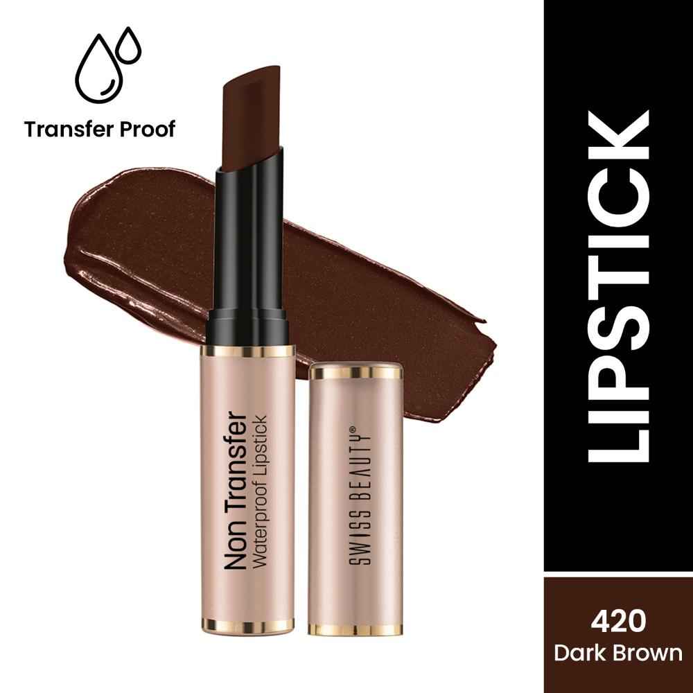 Buy Swiss Beauty Non Trasfer Lipstick - Dark-Brown (3 g) - Purplle