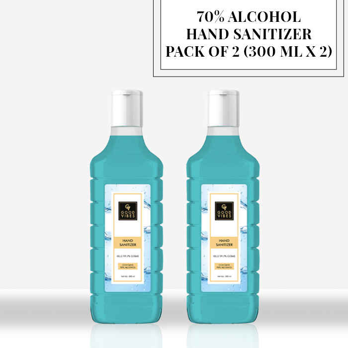 Buy Good Vibes 70% Alcohol Hand sanitizer - Pack of 2 (300 ml X 2) - Purplle
